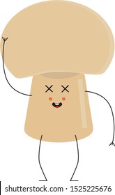 cartoon drawing of mushroom with face