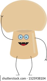 cartoon drawing of mushroom with face