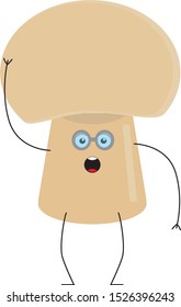 cartoon drawing of mushroom with face