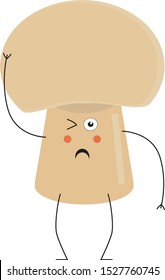 cartoon drawing of mushroom with face