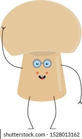 cartoon drawing of mushroom with face
