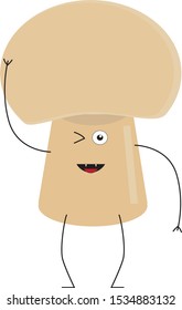 cartoon drawing of mushroom with face