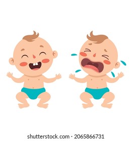 Cartoon Drawing Of A  Newborn Baby Character