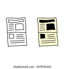cartoon drawing of a newspaper