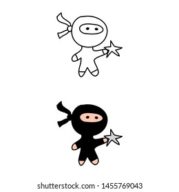 cartoon drawing ninja