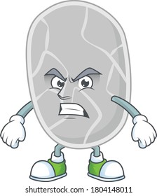 cartoon drawing of nitrospirae showing angry face. Vector illustration