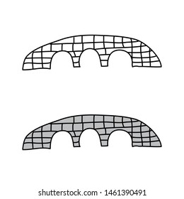 cartoon drawing of an old bridge