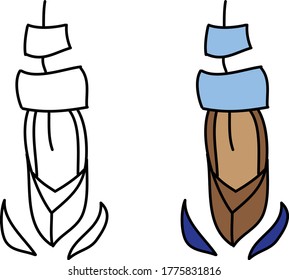 cartoon drawing of an old ship