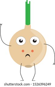 cartoon drawing of onion with face