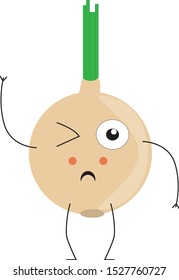cartoon drawing of onion with face