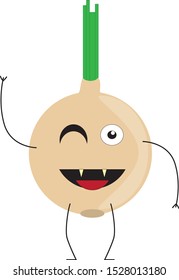 cartoon drawing of onion with face