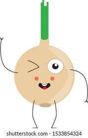 cartoon drawing of onion with face