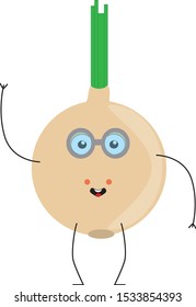cartoon drawing of onion with face