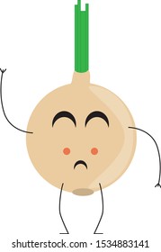 cartoon drawing of onion with face