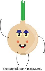 cartoon drawing of onion with face