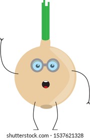 cartoon drawing of onion with face