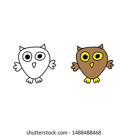 cartoon drawing of an owl
