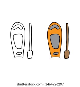 cartoon drawing of a paddleboard