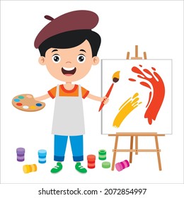 Cartoon Drawing Of A Painter