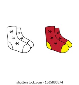 cartoon drawing of a pair of socks