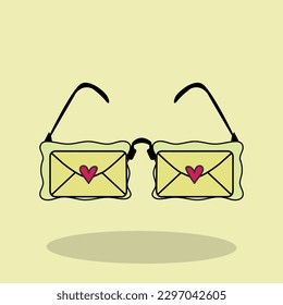 A cartoon drawing of a pair of sunglasses with the words fire on the top