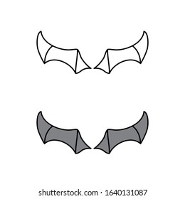 cartoon drawing of a pair of wings