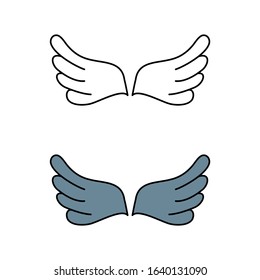 cartoon drawing of a pair of wings