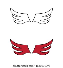 cartoon drawing of a pair of wings