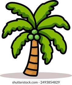 dibujo de dibujos animados palmera cocotero Vector