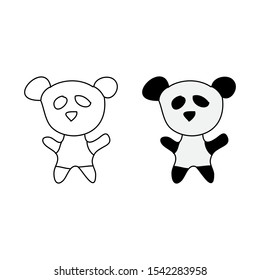 cartoon drawing of a panda