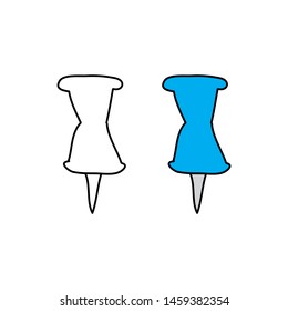 cartoon drawing of a paper pin