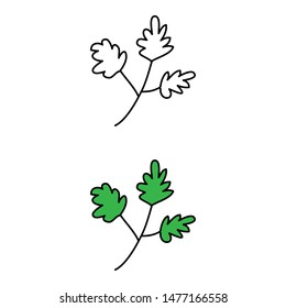 Cartoon Drawing Of A Parsley Leaf