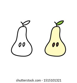cartoon drawing of a pear