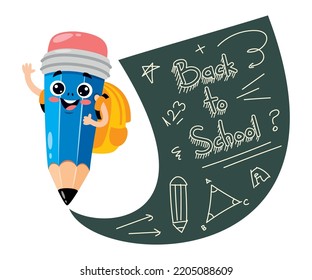 Cartoon Drawing Of A Pencil Character