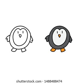 cartoon drawing of a penguin