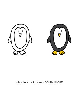 cartoon drawing of a penguin