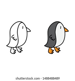 cartoon drawing of a penguin