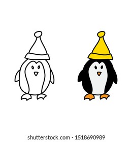 cartoon drawing of a penguin