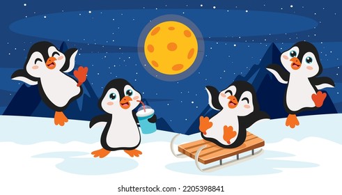 Cartoon Drawing Of Penguin Character