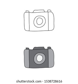 cartoon drawing of a photo camera