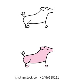 cartoon drawing of a pig