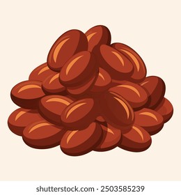a cartoon drawing of a pile of brown beans.
