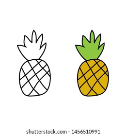 cartoon drawing of a pineapple