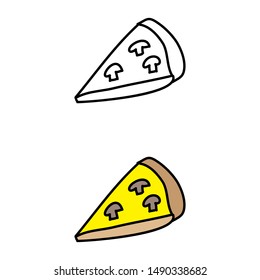 cartoon drawing of a pizza slice
