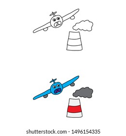 cartoon drawing of a plane