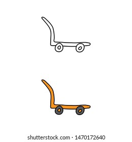 cartoon drawing of a platform cart