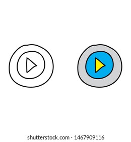 cartoon drawing of a play button