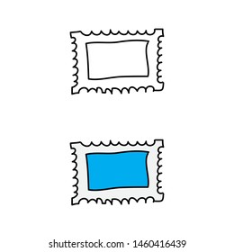 cartoon drawing of a postage stamp
