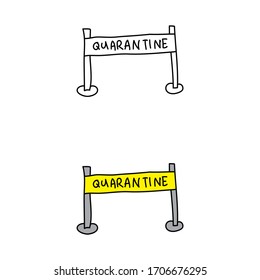 cartoon drawing of a quarantine tape