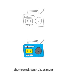 cartoon drawing of a radio